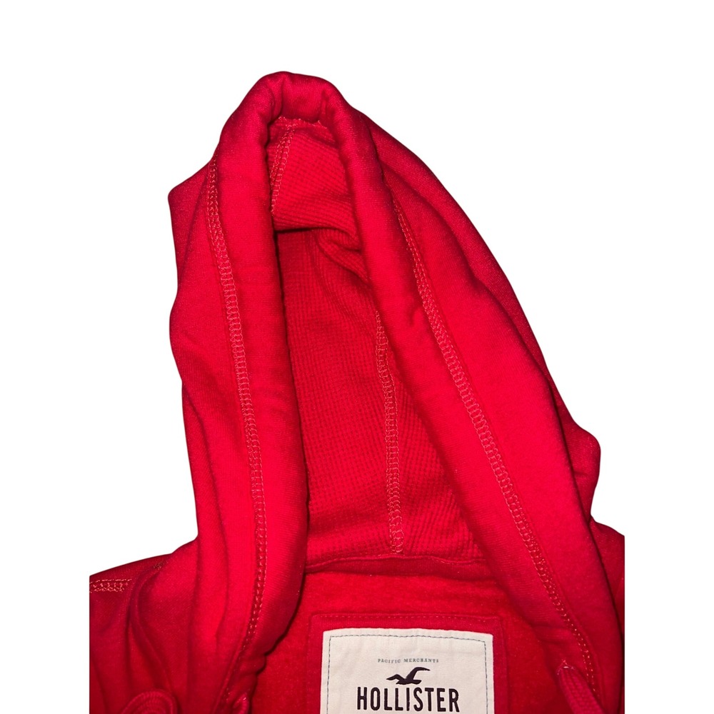 Vintage Hollister California Womens Red Full Zip Hoodie Fleece Large - Picture 6 of 13